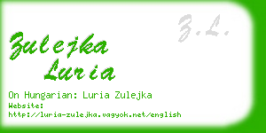 zulejka luria business card